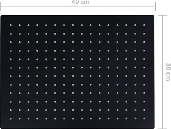 VidaXL Dešťová sprchová hlavice nerezová ocel 40x30 cm obdélník [147701] Barva: Černá