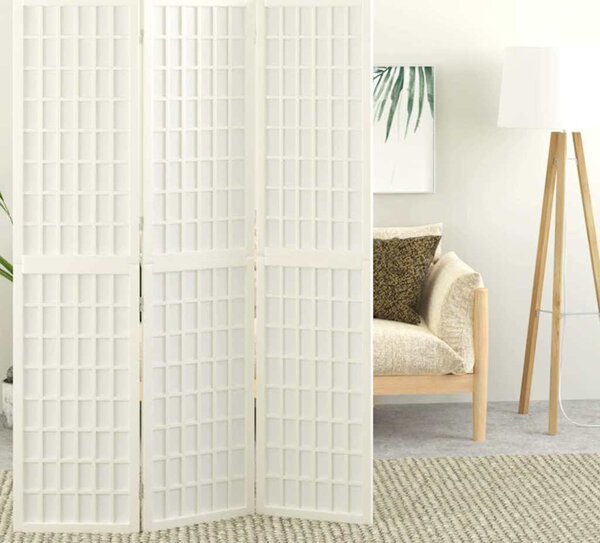 VidaXL Skládací 3dílný paraván v japonském stylu 120 x 170 cm [352087] Barva: Bílá
