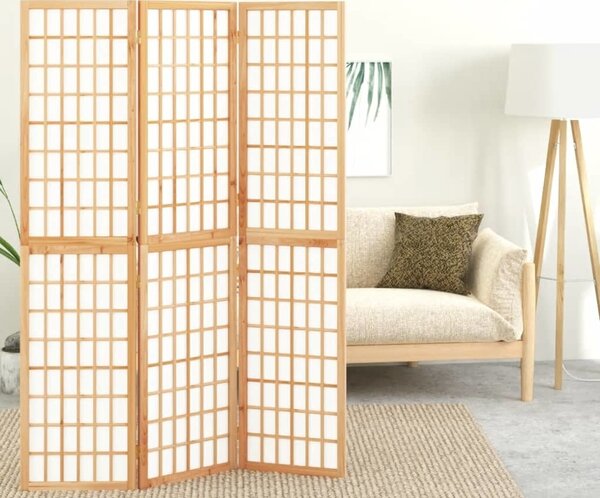 VidaXL Skládací 3dílný paraván v japonském stylu 120 x 170 cm [352087] Barva: Bílá