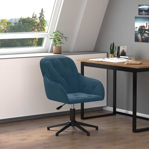 VidaXL Otočná kancelářská židle samet [344863] Barva: Modrá