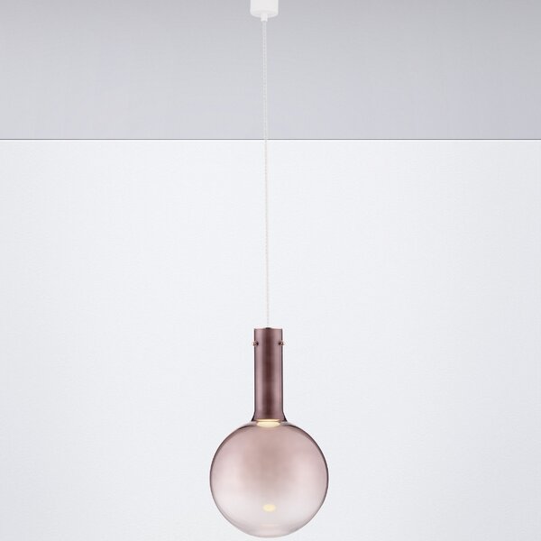 Hnědé skleněné závěsné LED světlo Nova Luce Nostos 25 cm