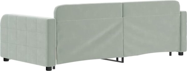 VidaXL Válenda s přistýlkou a zásuvkami 90 x 190 cm samet [3196992] Barva: Černá