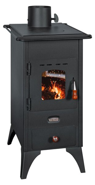 PRITY MINI SP kompaktnÃ krbová kamna na dÅ™evo, 5,2 kW, tÅ™Ãda A, Äerná