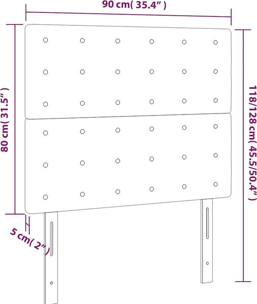VidaXL Čelo postele 90x5x118/128 cm sametové [3116803] Barva: světle šedá