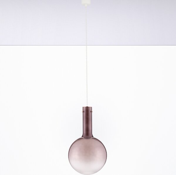 Hnědé skleněné závěsné LED světlo Nova Luce Nostos 25 cm