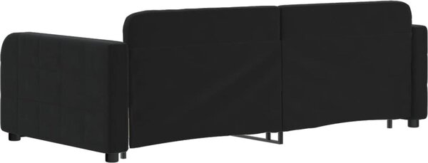VidaXL Válenda s přistýlkou a zásuvkami 90 x 190 cm samet [3196992] Barva: Černá