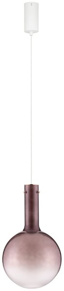Hnědé skleněné závěsné LED světlo Nova Luce Nostos 25 cm