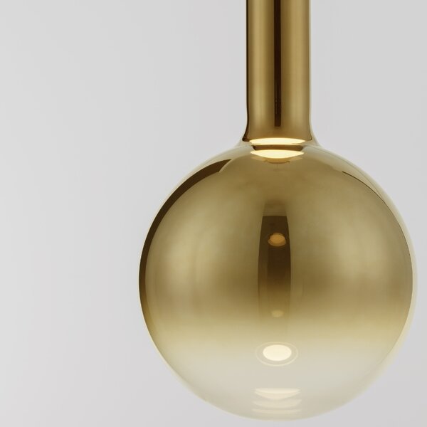 Zlaté skleněné závěsné LED světlo Nova Luce Nostos 25 cm
