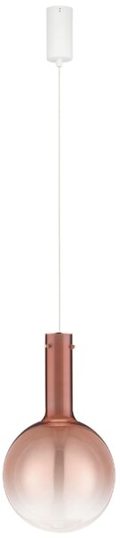 Růžové skleněné závěsné LED světlo Nova Luce Nostos 25 cm