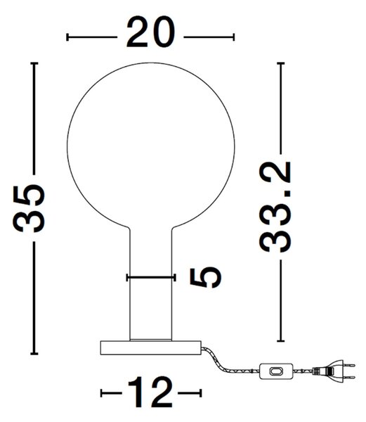 Hnědá skleněná stolní LED lampa Nova Luce Nostos