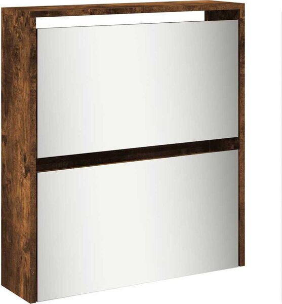 VidaXL Botník se zrcadlem 5patrový 63 x 17 x 169,5 cm [273937] Barva: Bílá