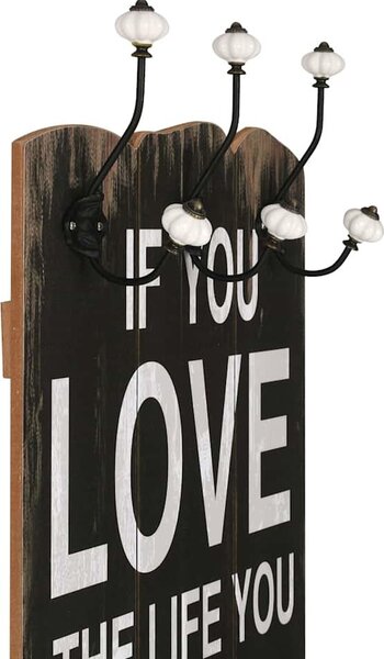 VidaXL Nástěnný věšák na kabáty s 6 háčky 120 x 40 cm [245849] Barva: Live Life