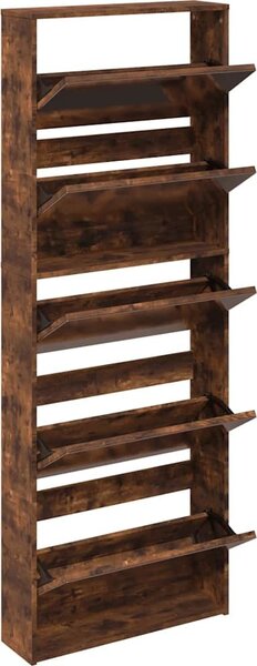 VidaXL Botník se zrcadlem 5patrový 63 x 17 x 169,5 cm [273937] Barva: Bílá