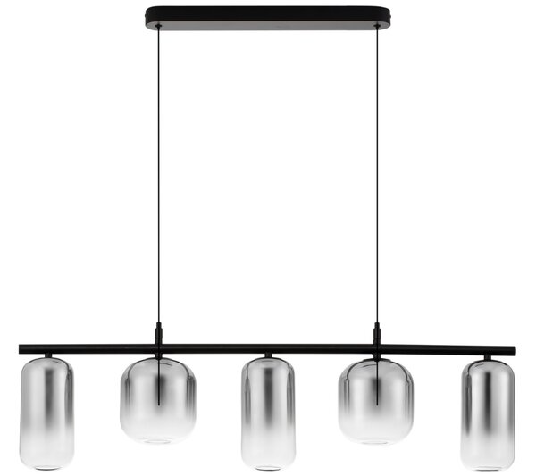 Kouřově šedé skleněné závěsné LED světlo Nova Luce Aelia 95 cm