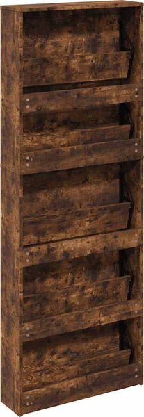 VidaXL Botník se zrcadlem 5patrový 63 x 17 x 169,5 cm [273937] Barva: Bílá