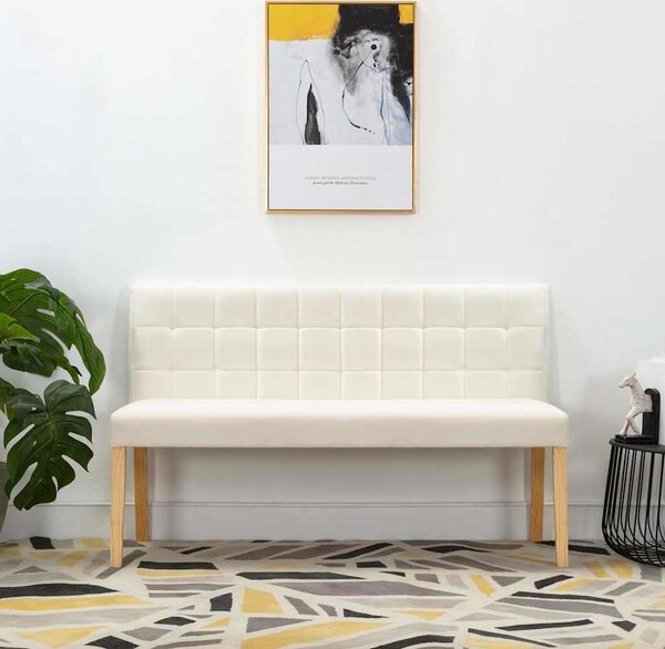 VidaXL Lavice 140 cm samet [288575] Barva: krémová