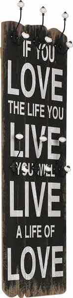 VidaXL Nástěnný věšák na kabáty s 6 háčky 120 x 40 cm [245849] Barva: Live Life