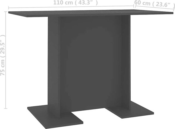VidaXL Jídelní stůl 110 x 60 x 75 cm kompozitní dřevo [800248] Barva: dub sonoma