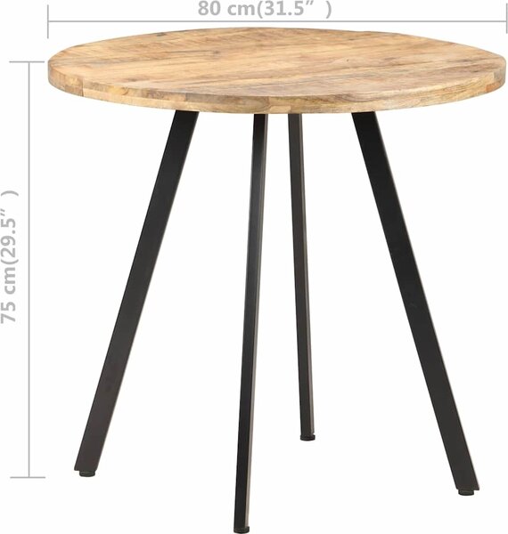 VidaXL Jídelní stůl 80 cm hrubé mangovníkové dřevo [320483]