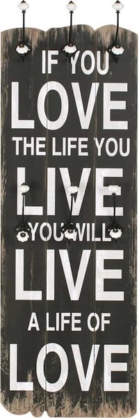 VidaXL Nástěnný věšák na kabáty s 6 háčky 120 x 40 cm [245849] Barva: Live Life