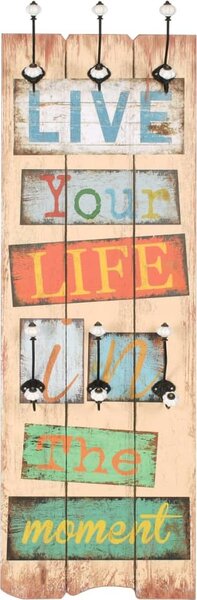 VidaXL Nástěnný věšák na kabáty s 6 háčky 120 x 40 cm [245849] Barva: Live Life