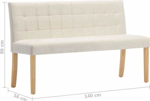 VidaXL Lavice 140 cm samet [288575] Barva: krémová