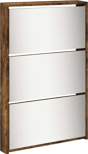 VidaXL Botník se zrcadlem 5patrový 63 x 17 x 169,5 cm [273937] Barva: Bílá