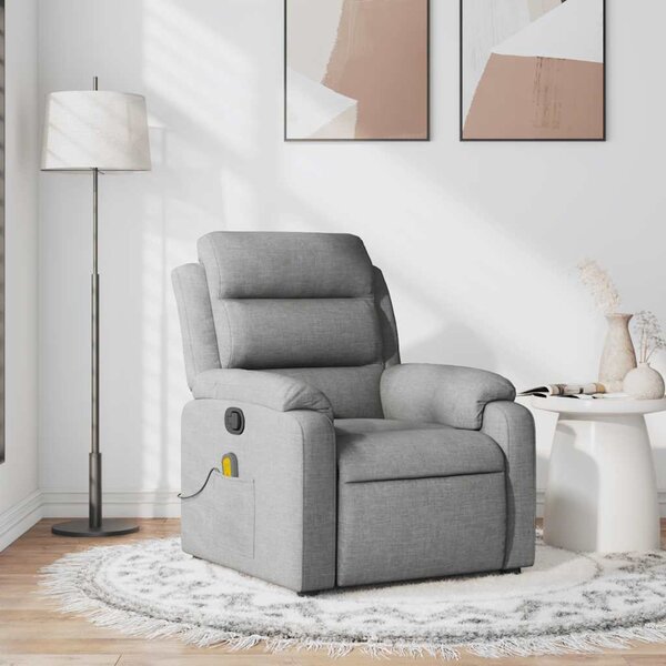 VidaXL Masážní polohovací křeslo textil [373475] Barva: světle šedá
