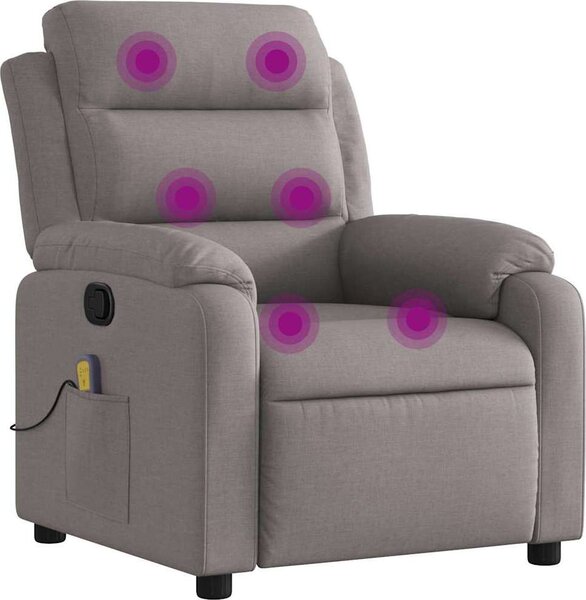 VidaXL Masážní polohovací křeslo textil [373475] Barva: taupe