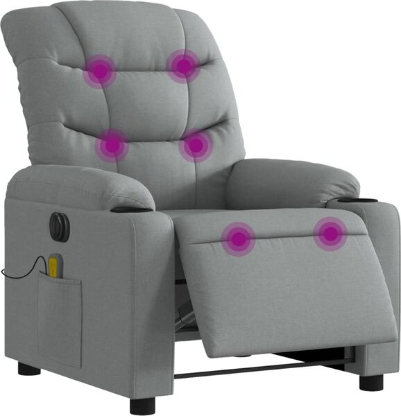 VidaXL Elektrické masážní polohovací křeslo textil [3206636] Barva: Tmavě zelená
