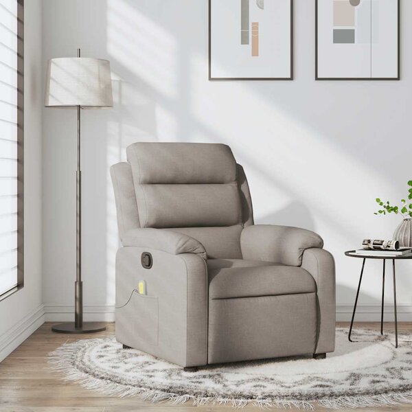 VidaXL Masážní polohovací křeslo textil [373475] Barva: taupe