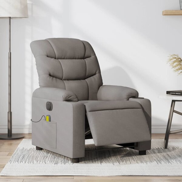 VidaXL Elektrické masážní polohovací křeslo textil [3206636] Barva: Tmavě zelená