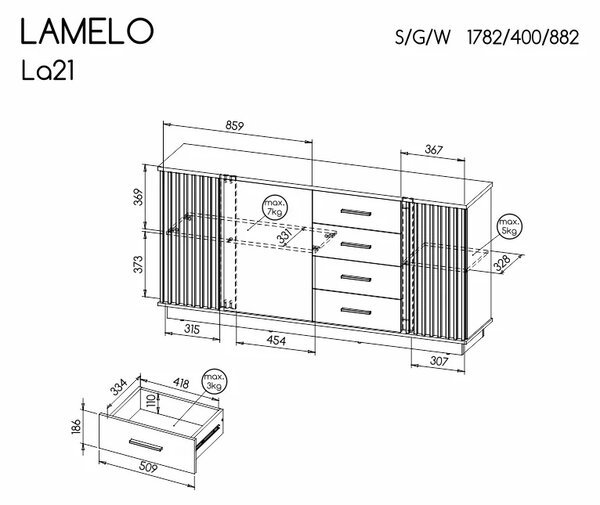 Komoda Lamelo LA21