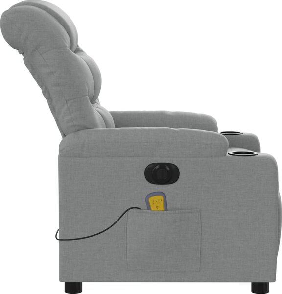 VidaXL Elektrické masážní polohovací křeslo textil [3206636] Barva: Tmavě zelená