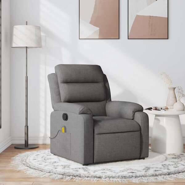 VidaXL Masážní polohovací křeslo textil [373475] Barva: taupe