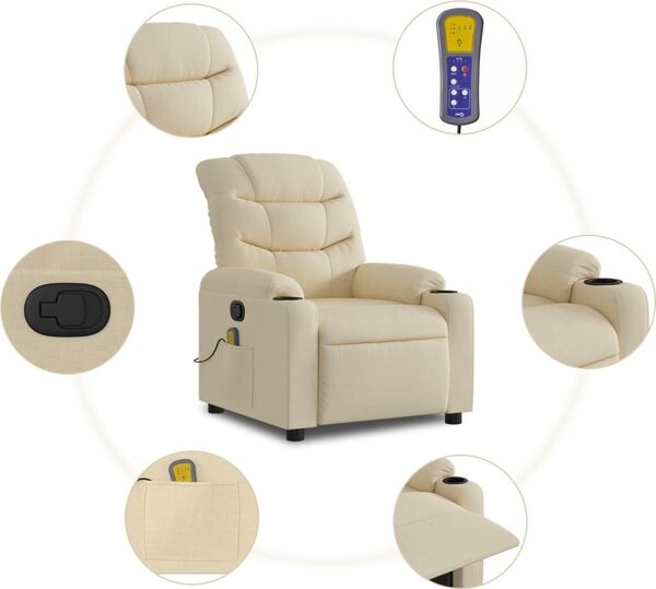VidaXL Masážní polohovací křeslo textil [374156] Barva: Tmavě šedá