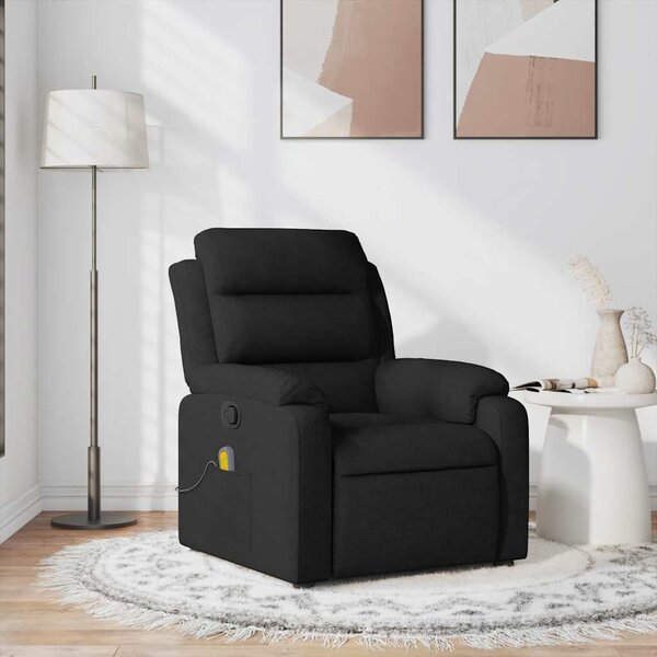 VidaXL Masážní polohovací křeslo textil [373475] Barva: Černá