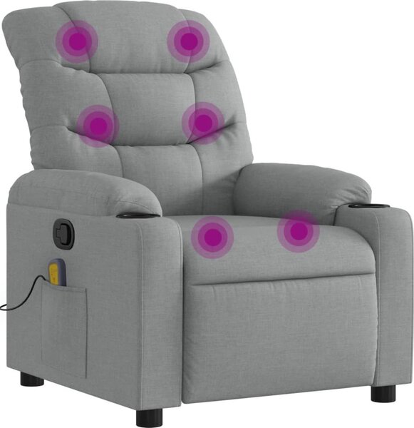 VidaXL Masážní polohovací křeslo textil [374156] Barva: Tmavě šedá