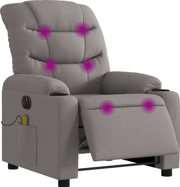 VidaXL Elektrické masážní polohovací křeslo textil [3206636] Barva: Tmavě zelená