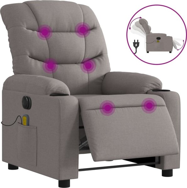 VidaXL Elektrické masážní polohovací křeslo textil [3206636] Barva: Tmavě zelená