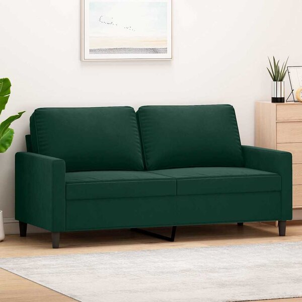 VidaXL 2místná pohovka 140 cm samet [359208] Barva: Tmavě zelená