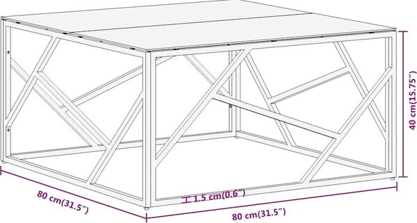 VidaXL Konferenční stolek nerezová ocel a tvrzené sklo [349946] Barva: stříbrná a bílá
