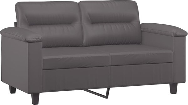 VidaXL 2místná pohovka s polštáři 120 cm umělá kůže [3200983] Barva: Šedá