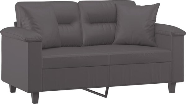 VidaXL 2místná pohovka s polštáři 120 cm umělá kůže [3200983] Barva: Šedá