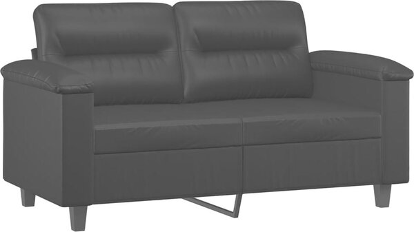 VidaXL 2místná pohovka s polštáři 120 cm umělá kůže [3200983] Barva: Šedá