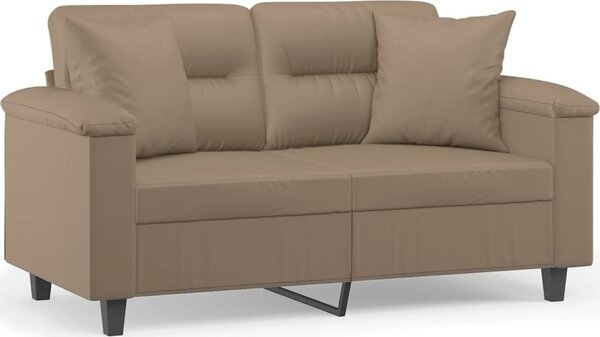VidaXL 2místná pohovka s polštáři 120 cm umělá kůže [3200983] Barva: Šedá