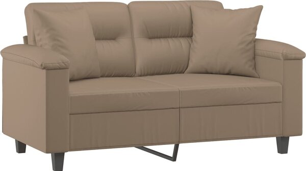 VidaXL 2místná pohovka s polštáři 120 cm umělá kůže [3200983] Barva: Šedá