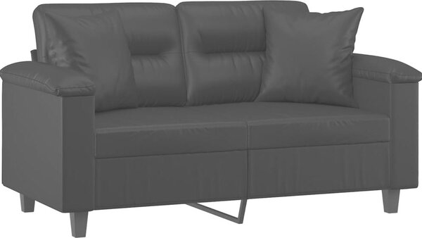 VidaXL 2místná pohovka s polštáři 120 cm umělá kůže [3200983] Barva: Šedá