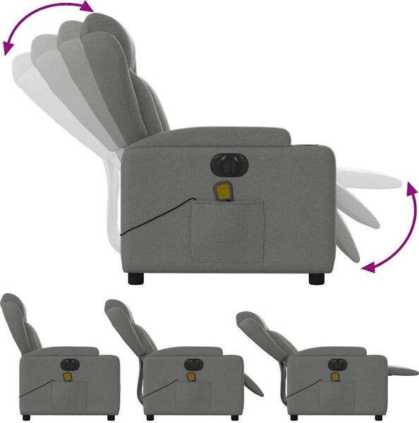 VidaXL Elektrické masážní polohovací křeslo textil [3204471] Barva: vínová červená