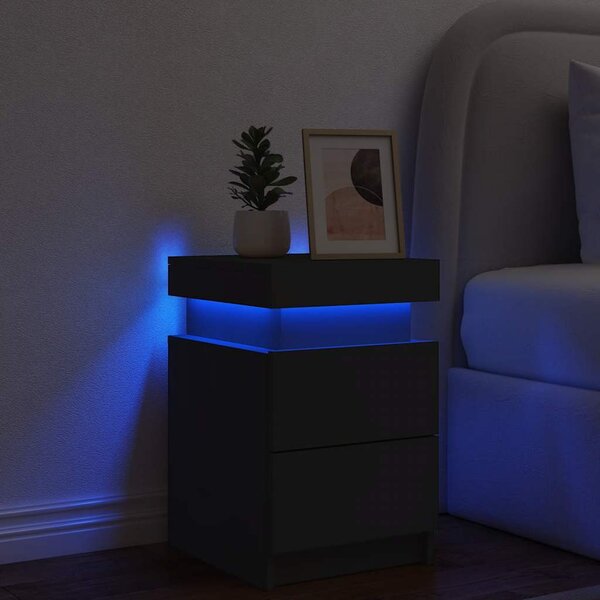 VidaXL Noční stolek s LED osvětlením 35 x 39 x 55 cm [836751] Barva: Staré dřevo